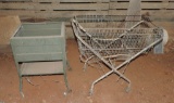 Antique Laundry Basket & Galvanized Cooler