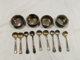 Sterling-Silver Salt-Bowls and Spoons