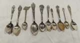 Lot of 10 Sterling-Silver Souvenir Spoons