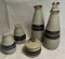 Hand-Crafted Otagri Original Stoneware “Horizon” Pattern Condiment Set