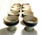 Hand-Crafted Otagiri Original Stoneware “Horizon” Pattern Sherbet Bowls