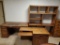 Solid Oak L Shaped Desk and Book Case