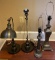 Lot of 4 Metal Lamps