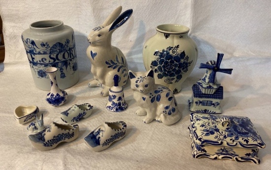 Large of Blue and White Porcelain Items