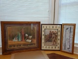 Three-Pieces of Wood-Framed Golf Art