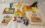 Lot of Vintage Books, Toys and Blow Up Party Grams