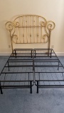 Queen Brass-Style Bed with Mattress Supports