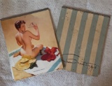 2 Vintage Elvgren Gas Station Pin-Up Girl Calendar