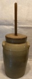 Early 1900’s 5-Gallon Double Lug Handle Pottery Churn