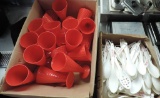 19 Plastic Ice Cream Cups & Souvenir Plastic Spoons