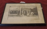 Black & White Sinclair Gas Station Print In Frame