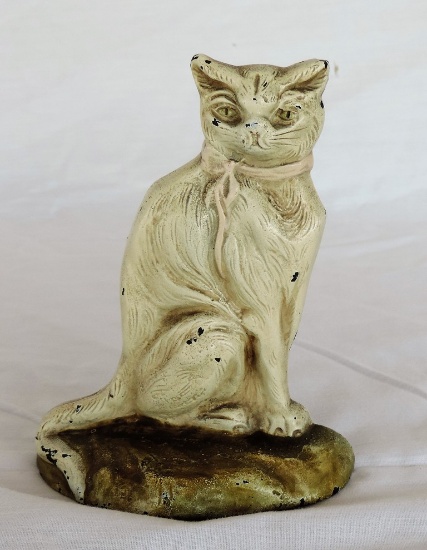 Early Original Cast Iron Cat Doorstop