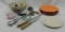 Oriental Bowl, Vintage Kitchen Utensils & Fiesta Dinner Plates