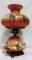 Vintage Hand Painted Floral Decorated Gone With The Wind Lamp