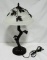 White Frosted Glass Dome Shape Lamp On Tree Branch Bronze Metal Finish Base