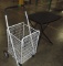 Hard Plastic Small Folding Work Table & White Metal Shopping Cart