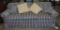Clayton Marcus Co Blue & Brown Stripe Upholstered Sofa