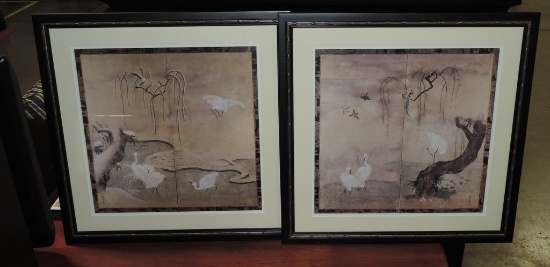 Pair Of Black Framed Oriental Prints