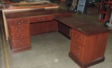 Mahogany Executive Desk With Side Attached Section