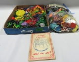 2 Tray Lots Mardi-Gra Beads And Tokens Plus Price Guide For Tokens