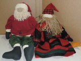 2 Cool Cloth Large Stuffed Santa Decorations