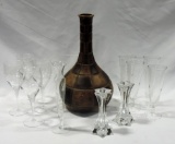 Set Of 7 Etched Crystal Wines, Pilsner Glasses And More