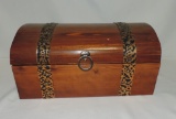 Nice Pine Jewelry Chest With Costume Jewelry