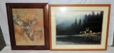 2 Framed Deer Prints