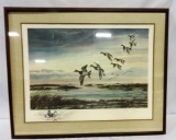 Color Limited Edition Signed Ducks In Flight Print In Frame