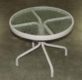 Glass Top Patio Round Side Table