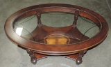 Mahogany Glass Top Coffee Table