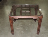 Bamboo Design Glass Top End Table