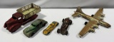 Tray Lot Steel And Rubber Antique Toy Cars & Trucks