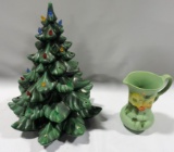 Vintage Ceramic Christmas Tree & English Pottery Vase