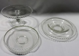 3 Pcs. Imperial Glass Candlewick Glassware