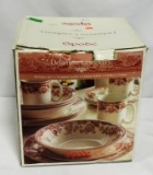 Spode Sixteen-Piece Red Transferware China Set In Box