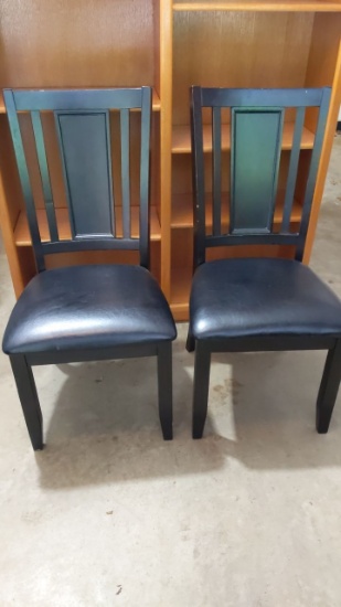 Two Black Dining Room Chairs
