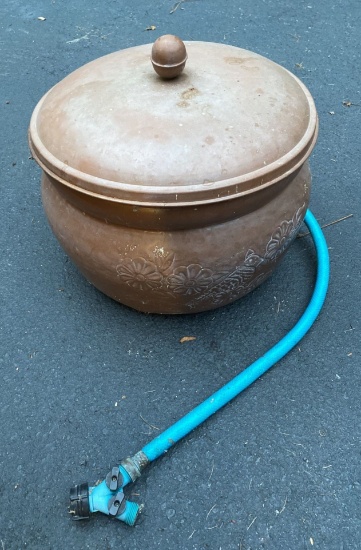 Copper Hose Container with Lid