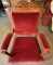 Victorian Chair with Velvet Cushion with Wheels on Bottom