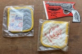 Reddy Kilowatt Cloth Pot Holders & Gun-Shaped Cardboard Advertisement