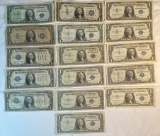 (17) 1 Dollar Blue Seal Notes