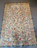 Hooked Floral & Leaf-Design Area Rug