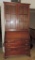 Beautiful Case Made 2 Piece Secretary Desk