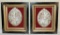 Pair of Japanese Porcelain Wall Plaques in Victorian Frames