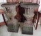 Pair of Large Victorian Cast Iron Urns with Bases