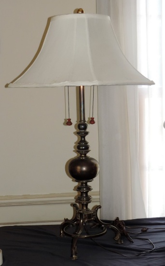 1960's Heavy Brass Table Lamp