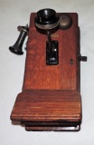 Northern Electric Company Antique Oak Wall Phone