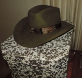 Mike The Hatter Green Cowboy Hat with Feathers