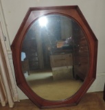 Large Octagon Wooden Mirror