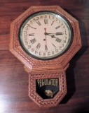Antique Regulator Oak Wall Clock